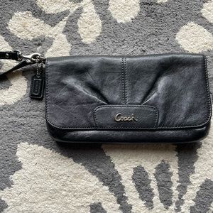 Coach signature large flap wristlet